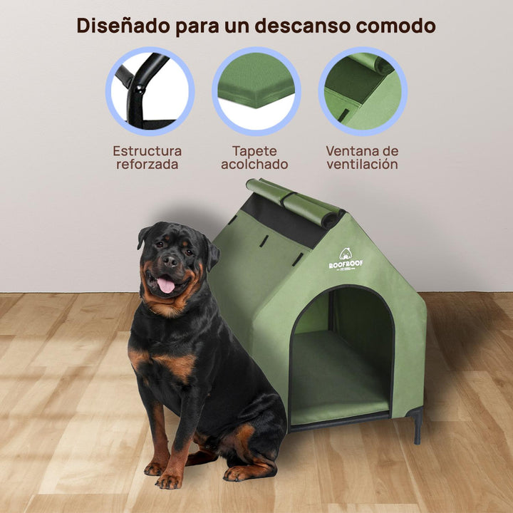 Casa campaña para perros GDE portátil, piso elevado 130cm