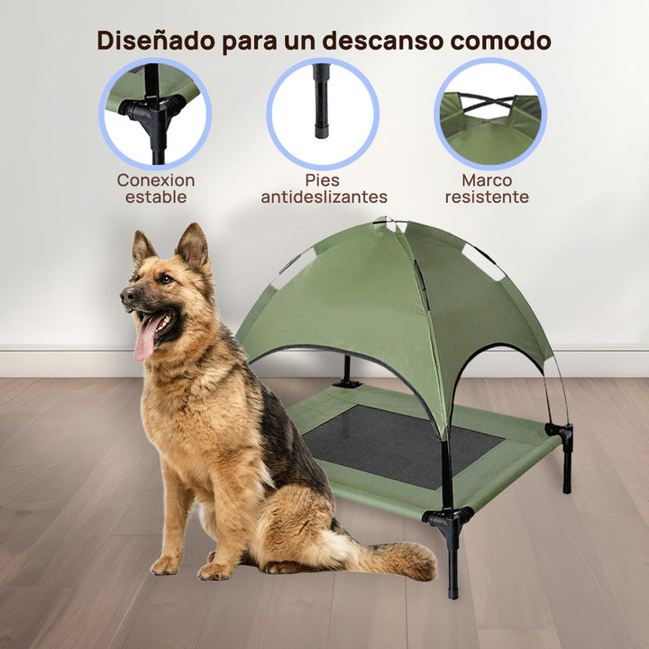 Cama Elevada con Toldo para perro XL, portátil 122cm