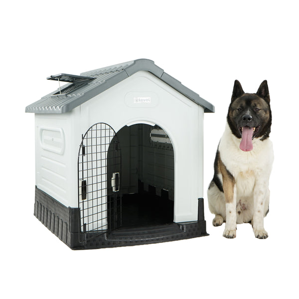 CASA PARA PERRO GRANDE CON PUERTA Y SKYLIGHT BLISS